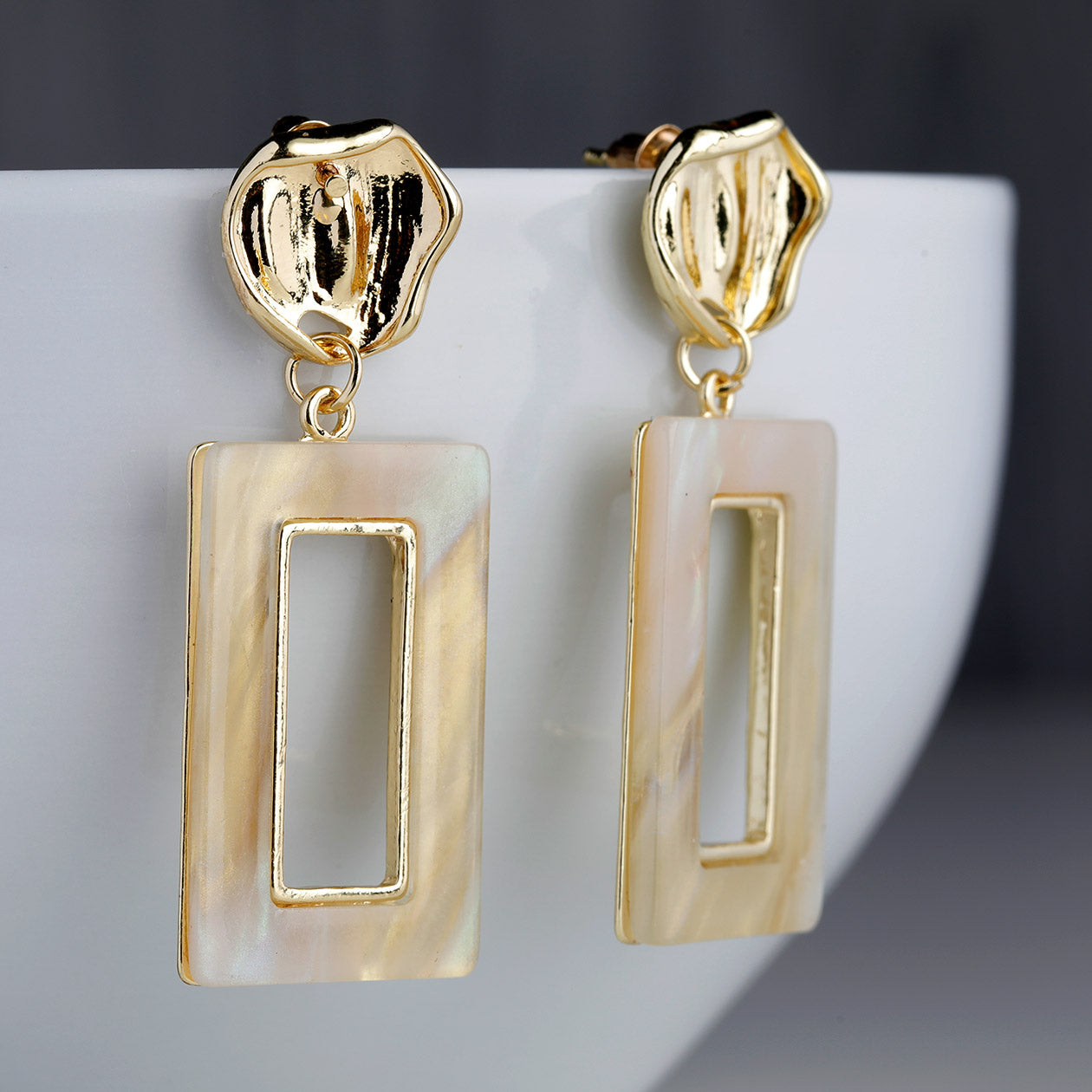 Dazzling Drop Earrings- Fusion of modern sophistication and timeless charm earrings golden