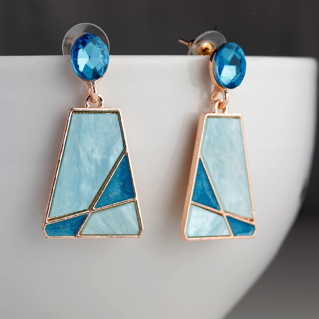 Luna Glow Drops- Fusion of modern sophistication and timeless charm blue earrings