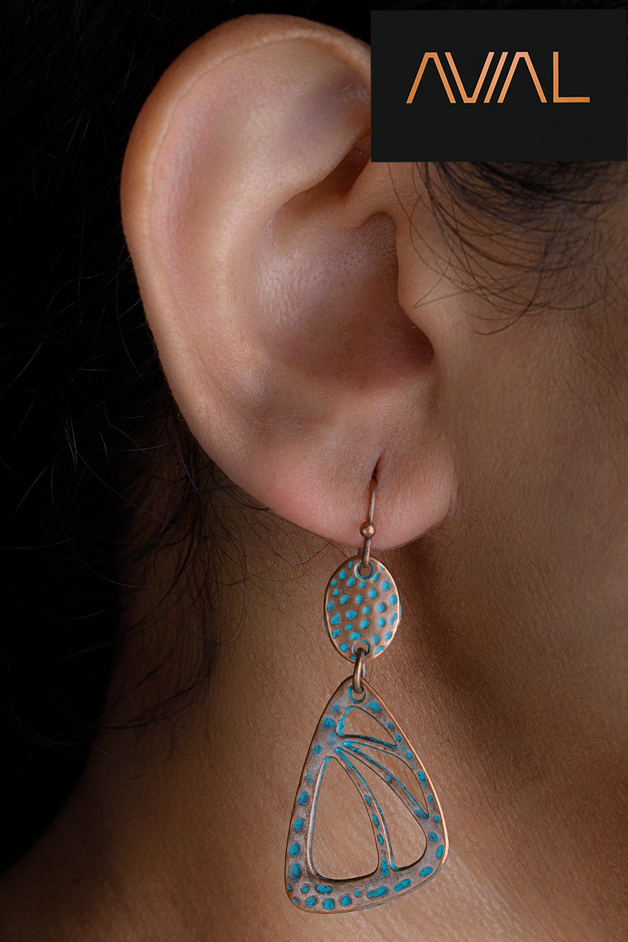 Bronze Look Boho Butterfly Wing Hook Earrings Lightweight