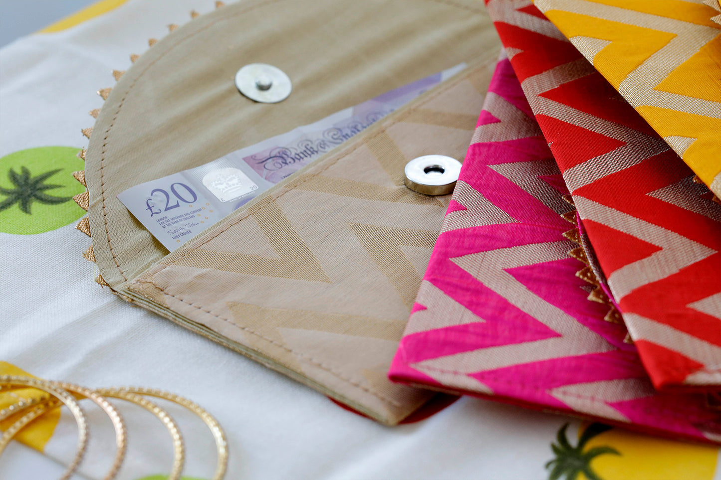Fabric Cash Gifting Envelope Yellow
