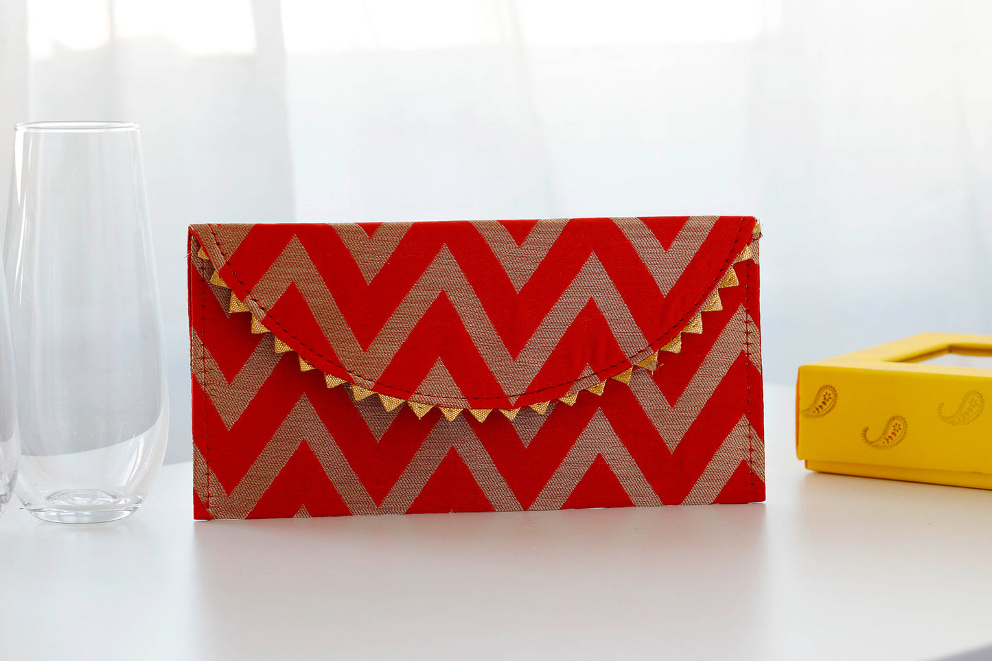 Fabric Cash Gifting Envelope red