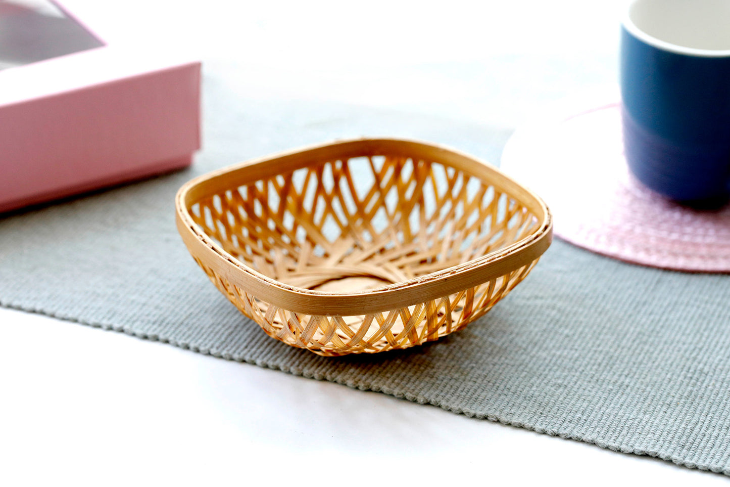 Bamboo Baskets Square Shape Small Plain