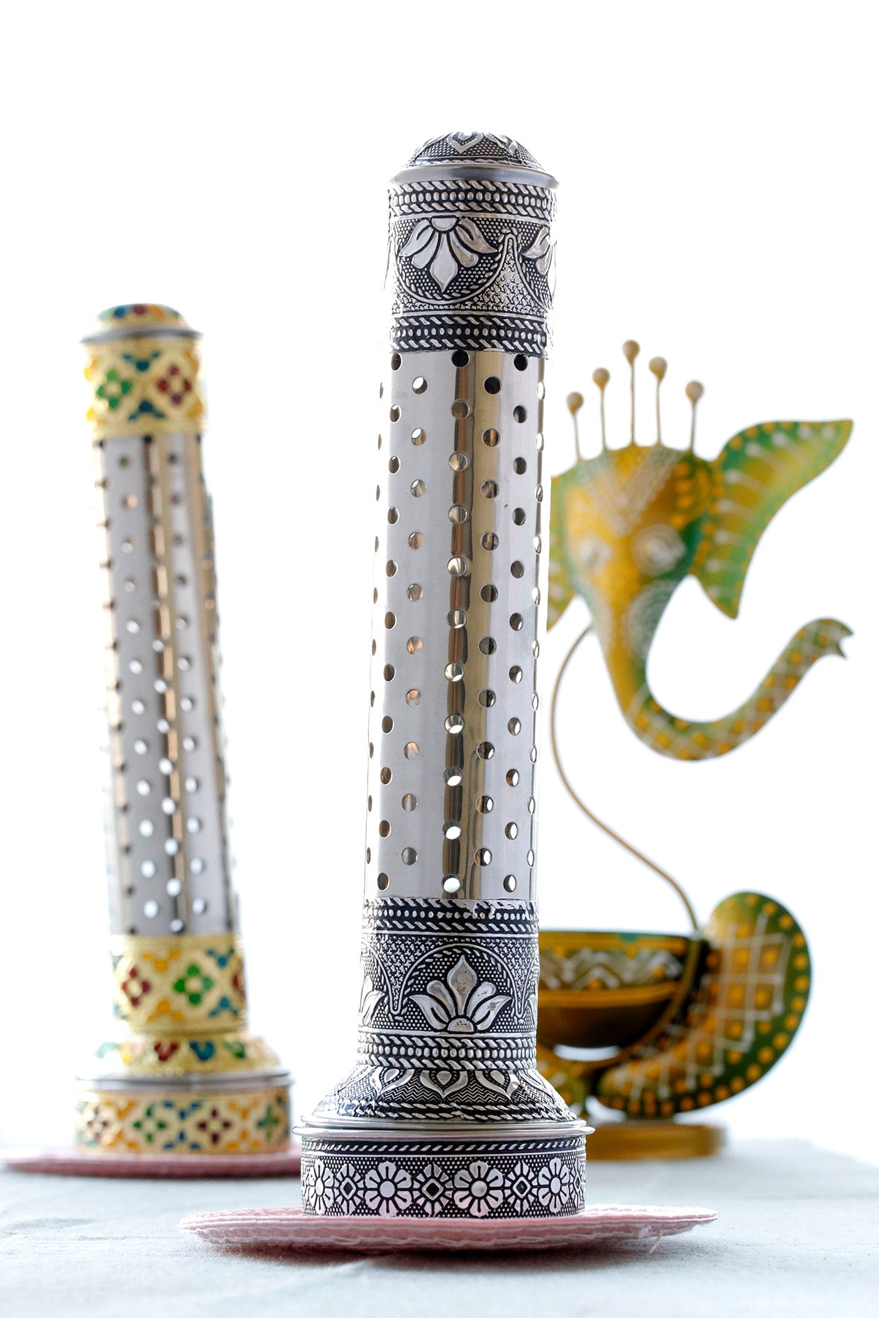 Steel Incense Stick Holder with Ash Catcher Sliver