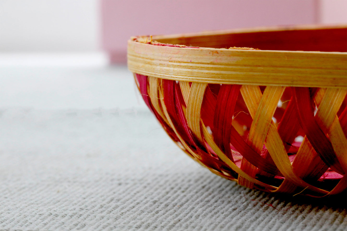 hand weaved Bamboo Basket round big