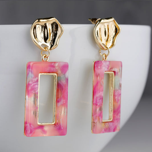 Dazzling Drop Earrings- Fusion of modern sophistication and timeless charm earrings dark pink
