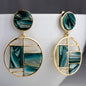 Luna Glow Drops- Fusion of modern sophistication and timeless charm round green earrings