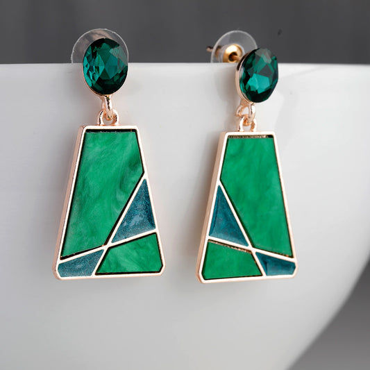 Luna Glow Drops- Fusion of modern sophistication and timeless charm green earrings 
