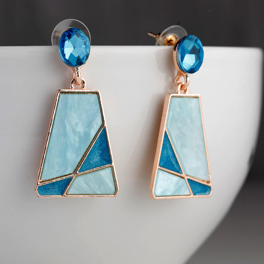 Luna Glow Drops- Fusion of modern sophistication and timeless charm blue earrings