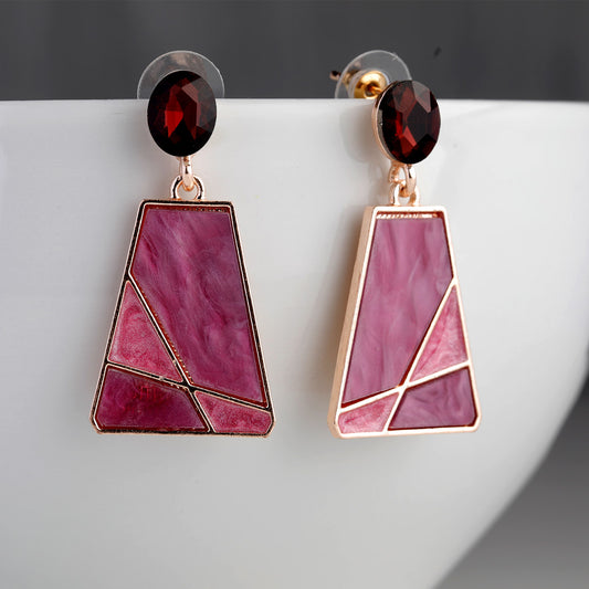 Luna Glow Drops- Fusion of modern sophistication and timeless charm majenta earrings