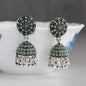 New Indian Pakistani Bollywood Gold Dangle Jhumka Earrings Jhumki Jewellery green