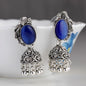 New Indian Pakistani Bollywood Gold Dangle Jhumka Earrings Jhumki Jewellery blue