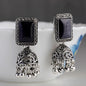 New Indian Pakistani Bollywood Gold Dangle Jhumka Earrings Jhumki Jewellery black stone