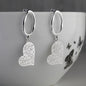 Heartline Glow Drops - Dainty shaped drops earrings silver finish