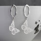 Heartline Glow Drops - Dainty butterfly shaped drops earrings silver finish