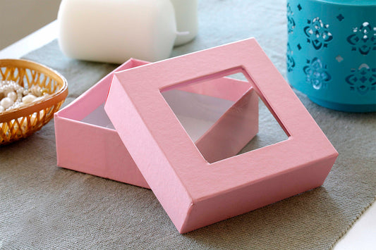 Colourful Sweet & Gift Square Boxes with Lids (PINK)