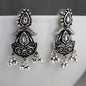 Desi Dusk- Fusion of modern sophistication and timeless charm oxidised look earrings clear 