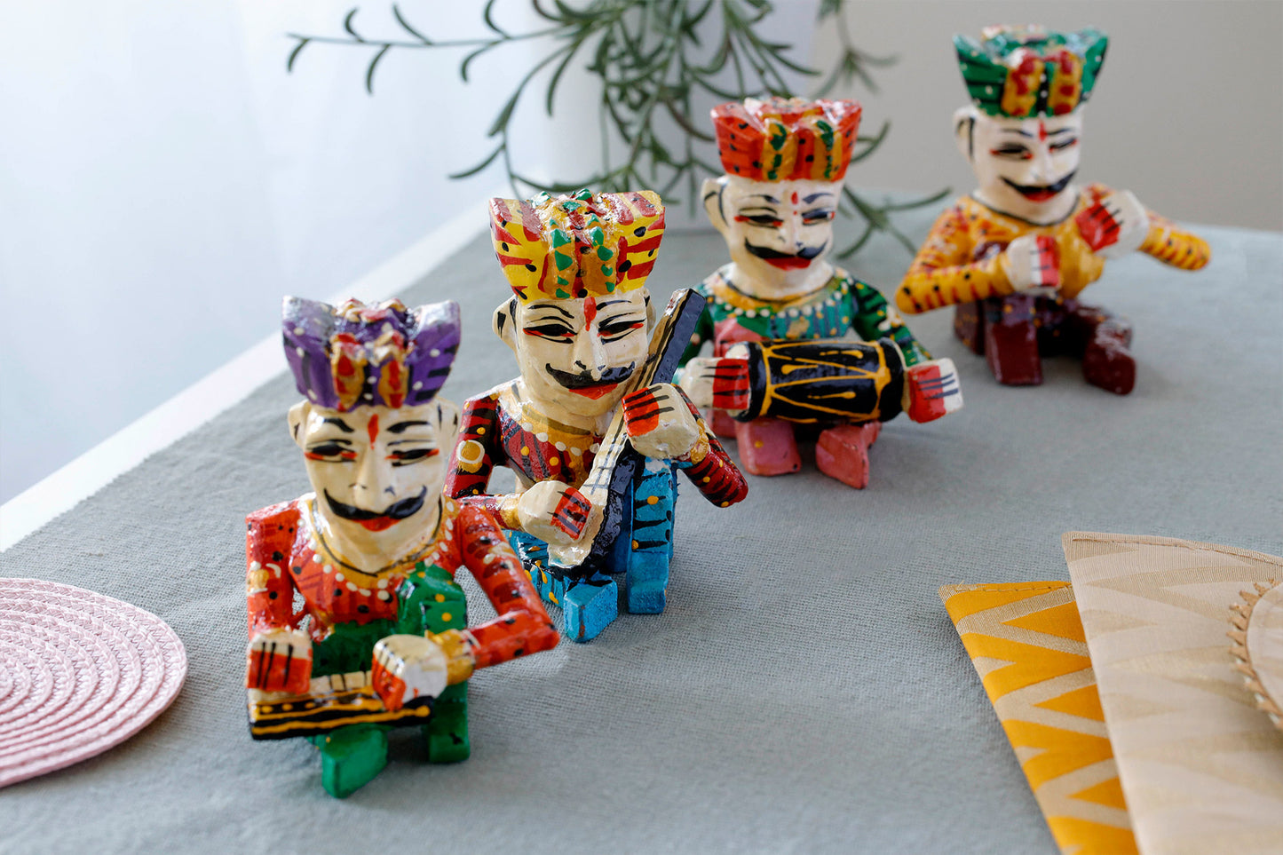 Hand Painted Rajasthani Musician Showpiece Set of 4