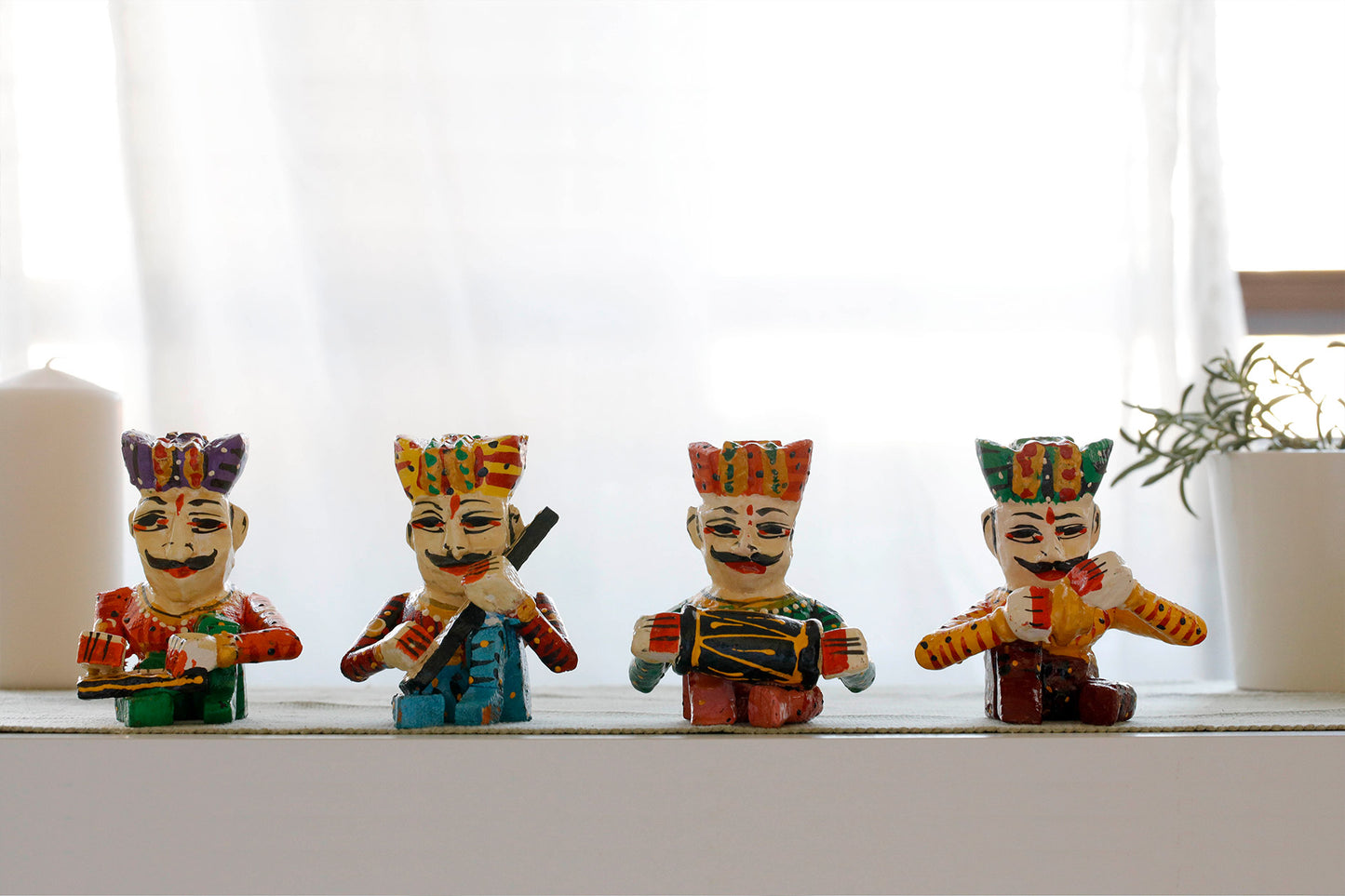Hand Painted Rajasthani Musician Showpiece Set of 4