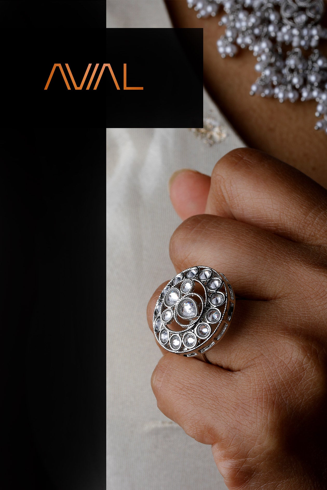 Indian Bridal Jewelry Set | Silver-Plated Pearl Necklace, Earrings, Maang Tikka & Nath | Asian Wedding Jewellery UK