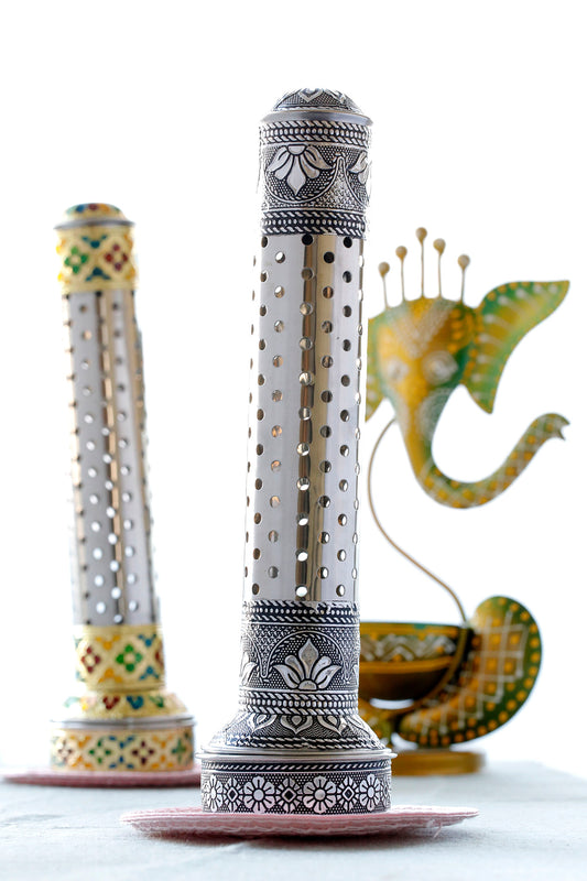 Steel Incense Stick Holder with Ash Catcher Sliver