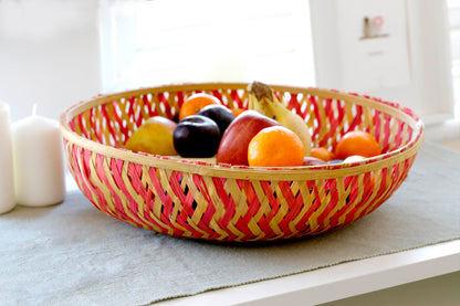 hand weaved Bamboo Basket round big