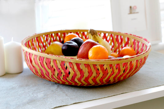 hand weaved Bamboo Basket round big
