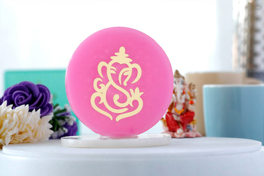 Resin God Ganesha Round pink