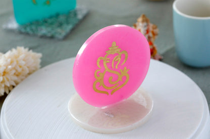 Resin God Ganesha Round pink